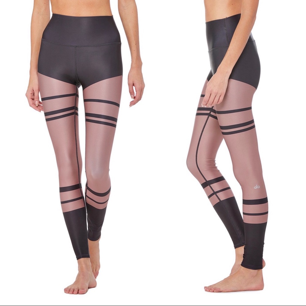ALO YOGA High Waist Striped Airbrush Leggings